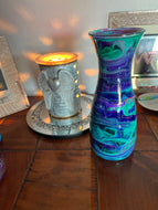 Purple teal tall vase