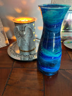 Blue tall vase