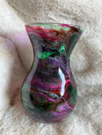 Pink and Green Curved Vase