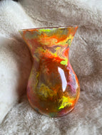 Orange and Yellow Curved Vase